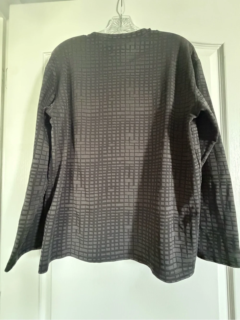 The North Face Altimetro Long Sleeve Crew Neck Grid Pattern Shirt Black Large
